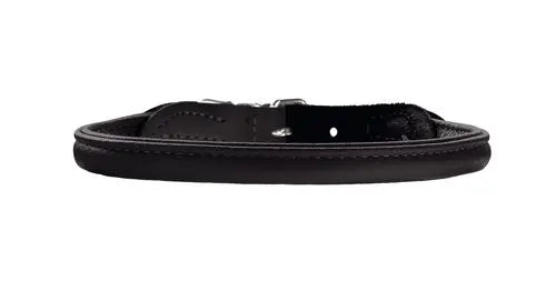 Læder rund halsbånd Elg 41-46 cm 10 mm bred sort