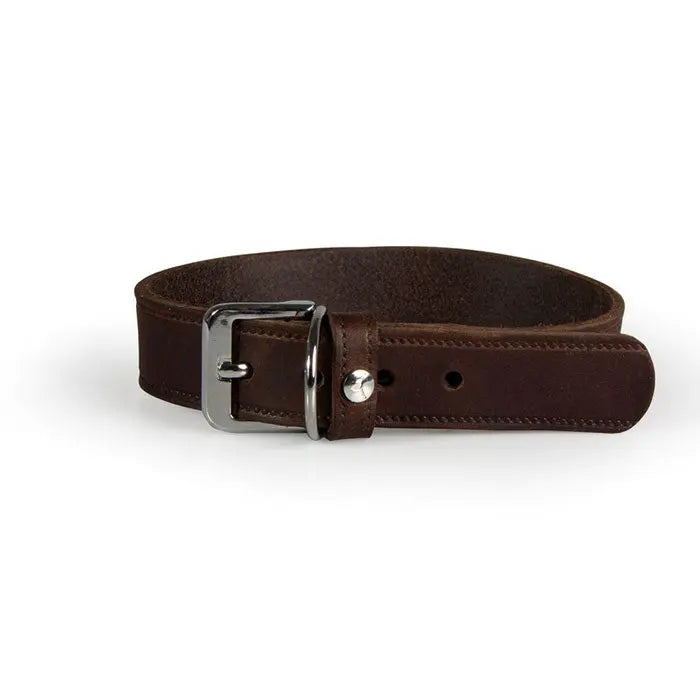 Læder halsbånd Weinheim 42-48 cm mocca bred