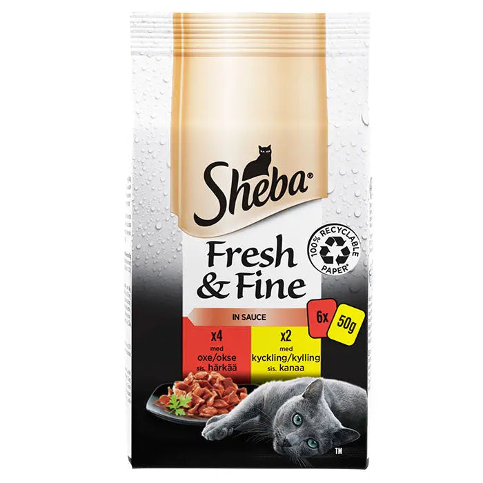 Sheba Fresh & Fine Okse og kylling 6x50g